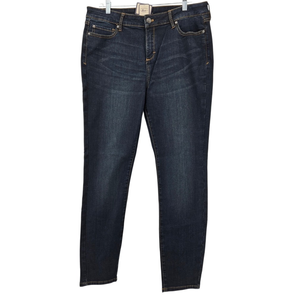GH Bass Jeans Women's 14 Contour Skinny Fit Slim Stomach Control Stretch Dark